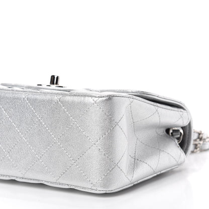 Chanel Metallic Lambskin Quilted Mini Square Flap Silver 7 of 11