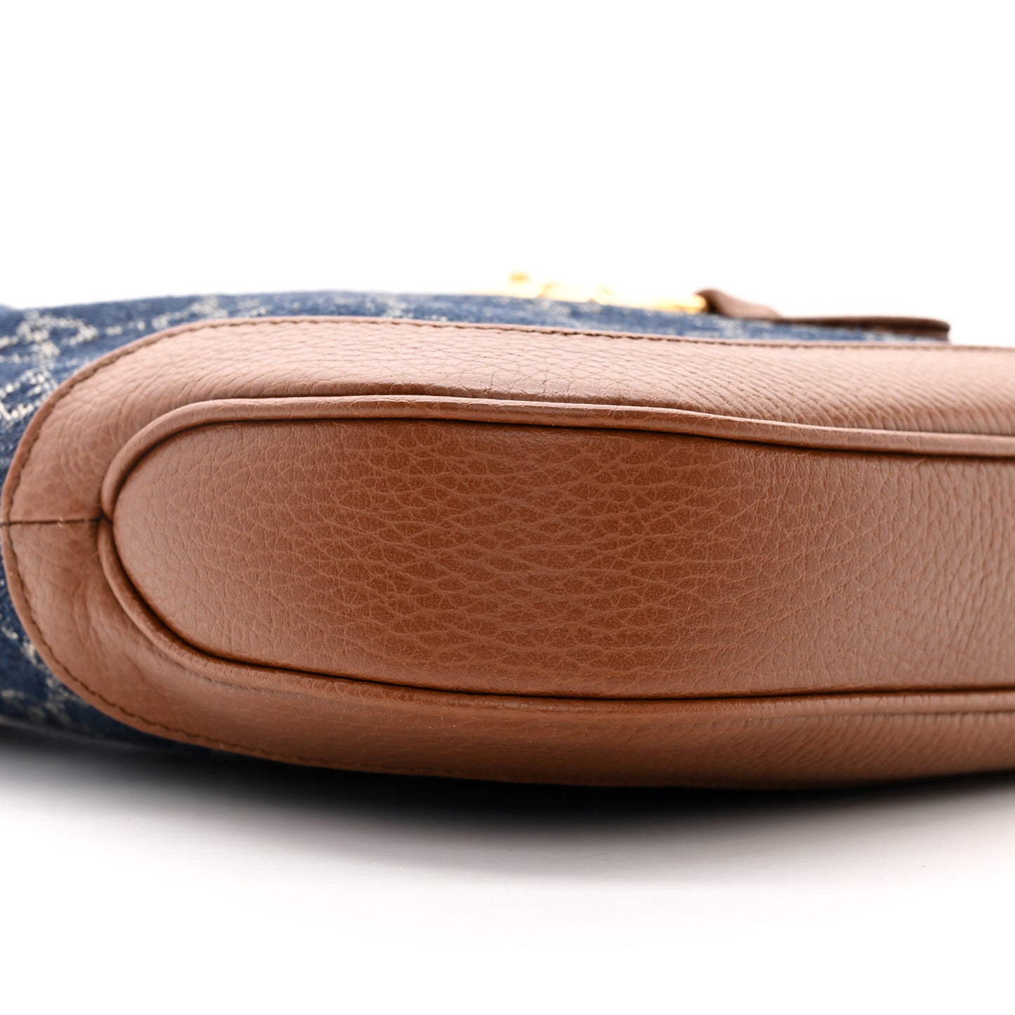 New Denim GG Monogram Calfskin Small Jackie 1961 Hobo Blue Tea Cuir