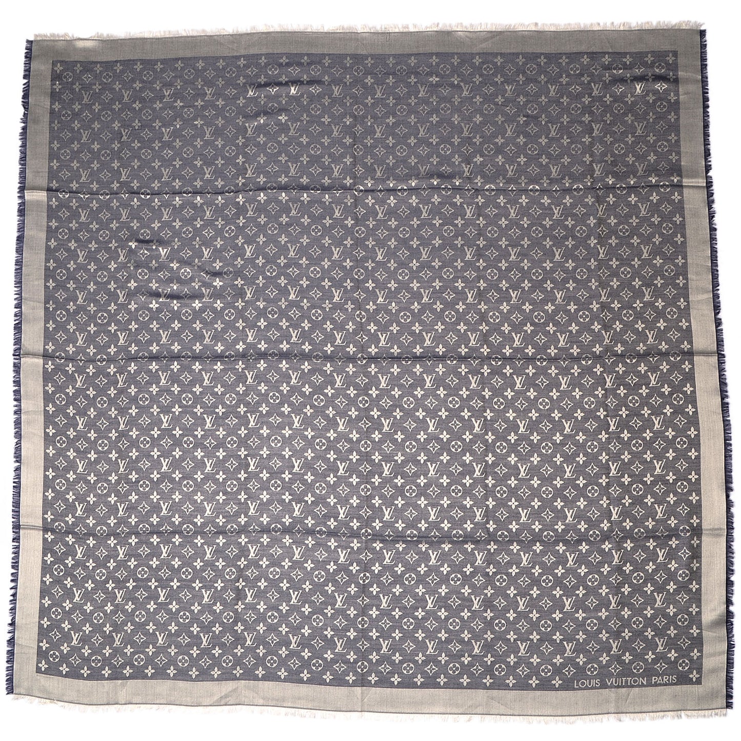 Monogram Denim Shawl Blue