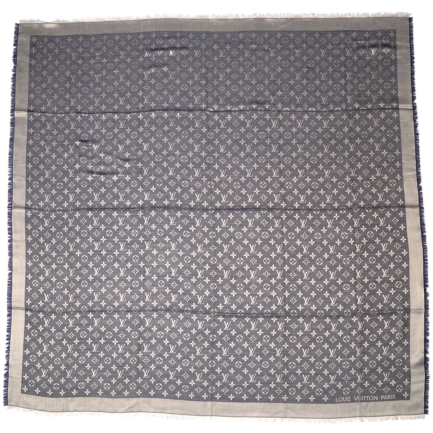 Louis Vuitton Monogram Denim Shawl Blue 3 of 5