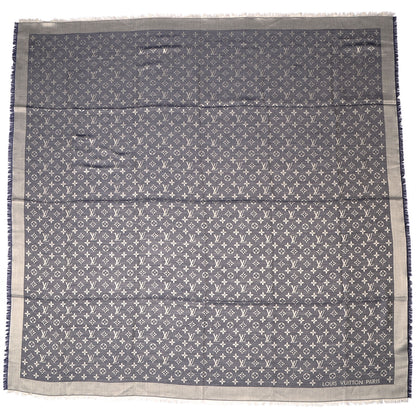 Louis Vuitton Monogram Denim Shawl Blue 3 of 5