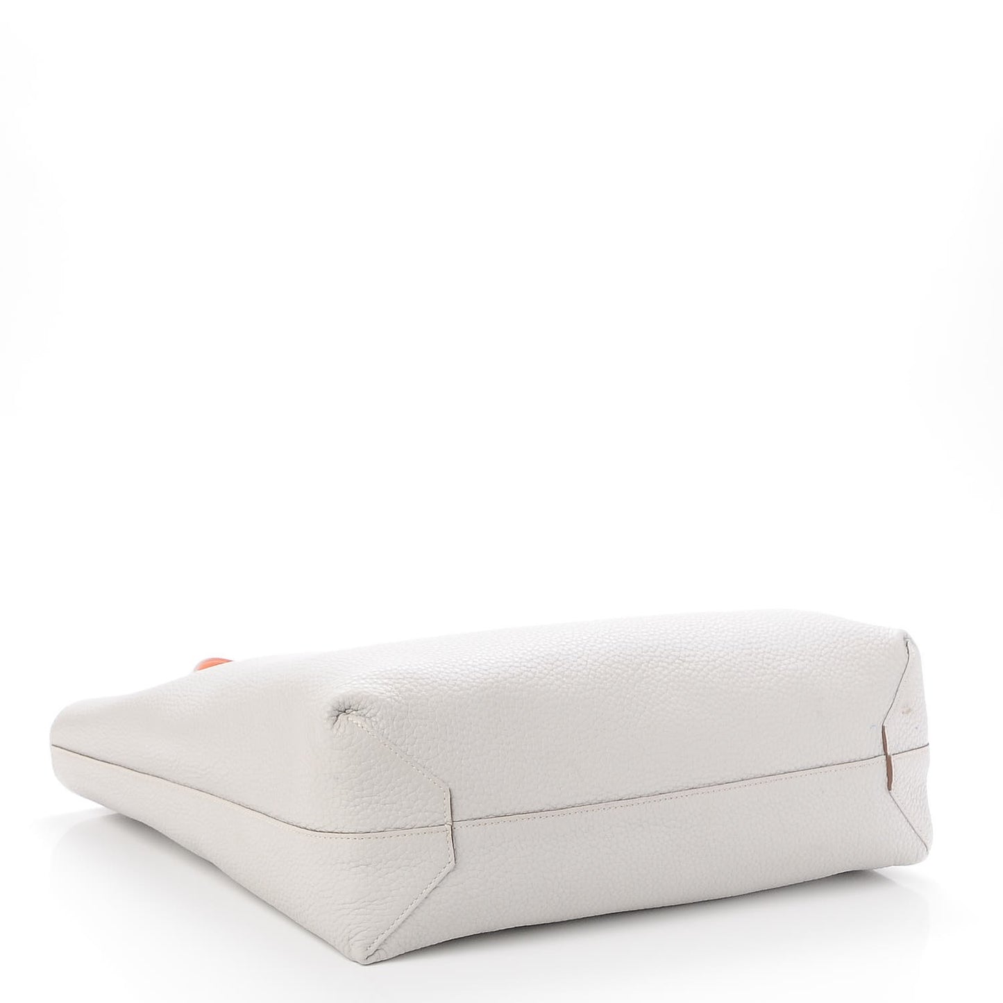 Taurillon Clemence Double Sens 45 Reversible Tote Orange Gris Perle