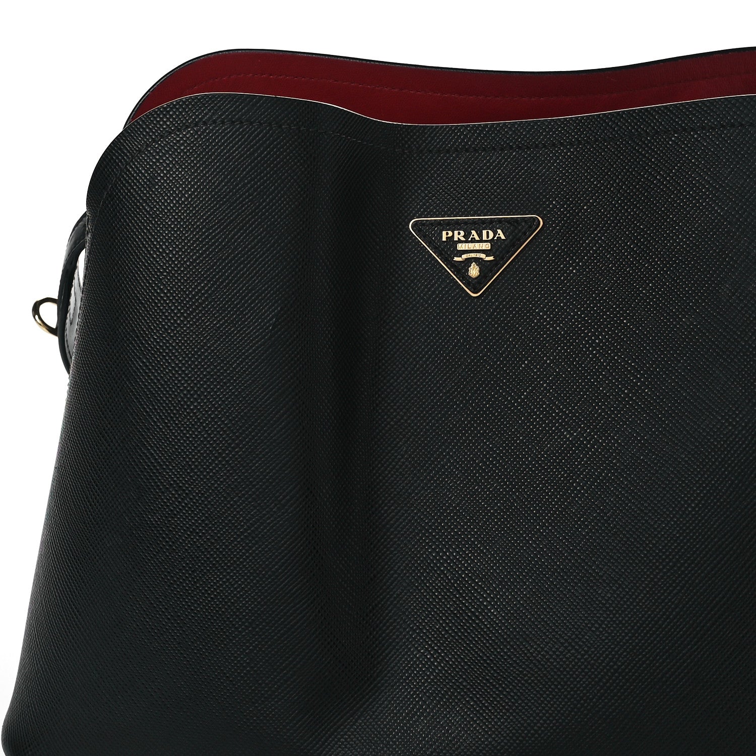 Prada Saffiano Cuir Matinee Tote Black Cherry 18 of 19