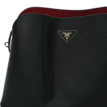 Prada Saffiano Cuir Matinee Tote Black Cherry 18 of 19