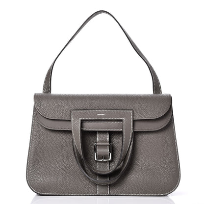 Hermes Taurillon Clemence Halzan 31 Etain 9 of 10