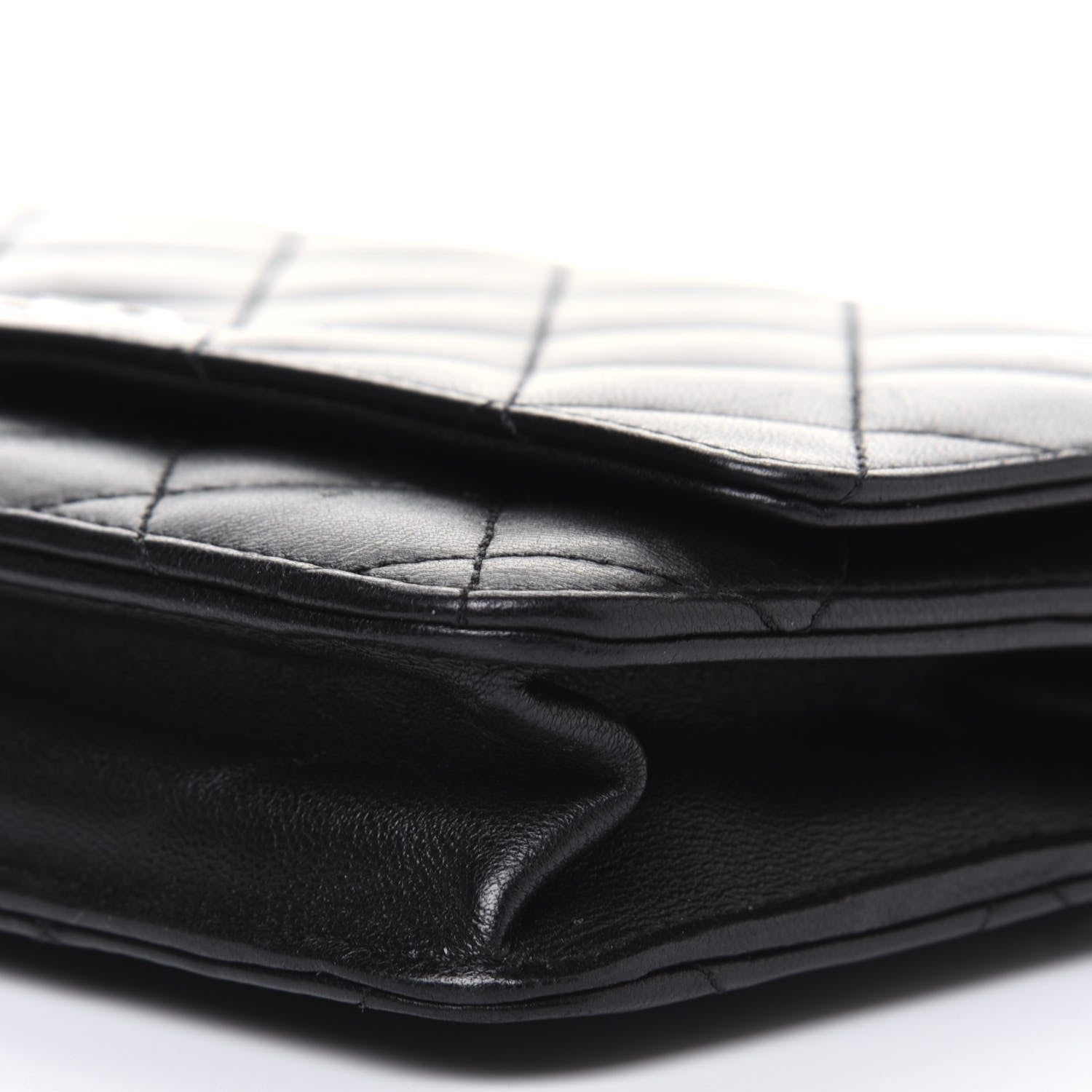 Chanel Lambskin Quilted Wallet On Chain WOC Black 12 of 13