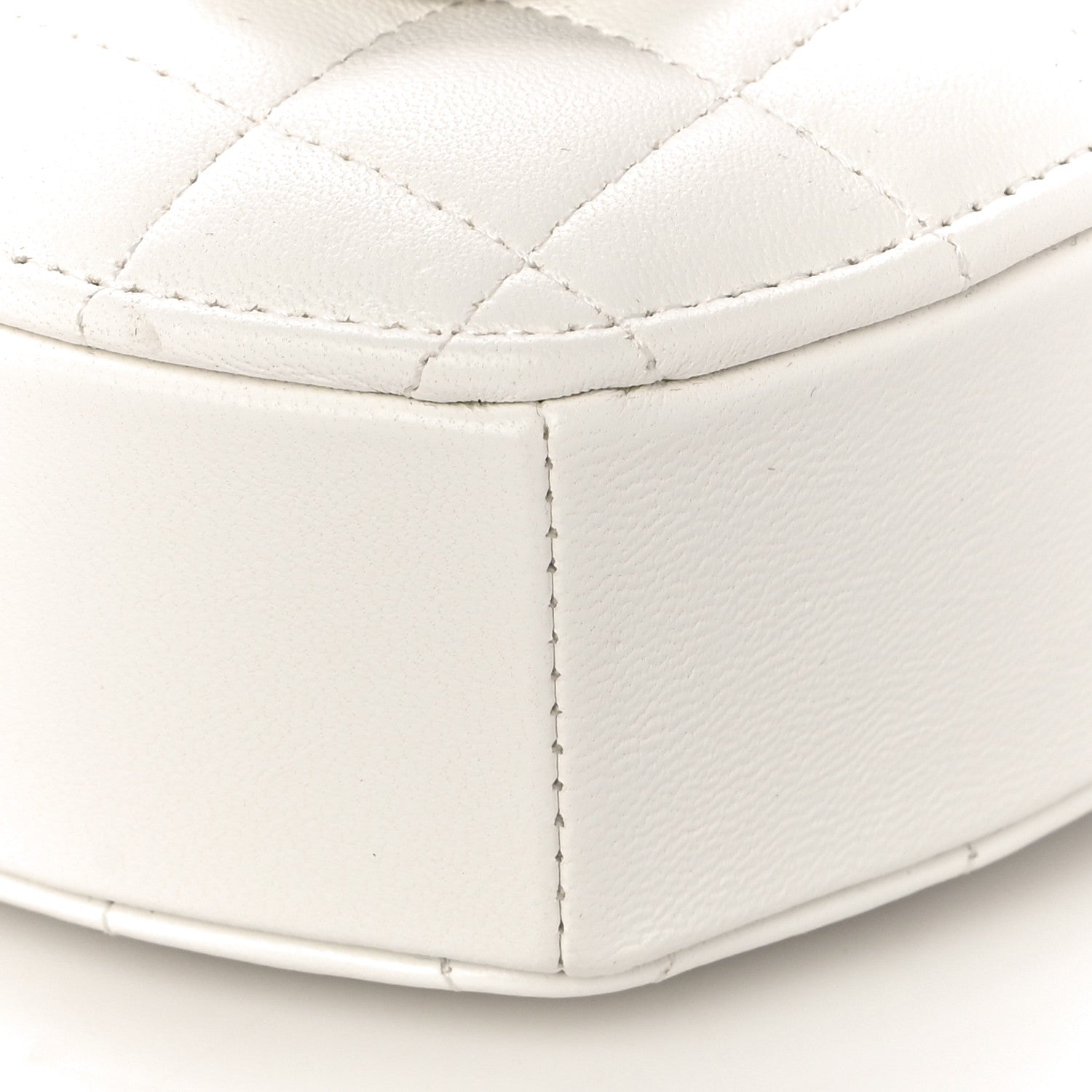 Chanel Lambskin Quilted CC In Love Heart Clutch With Chain White 9 of 10