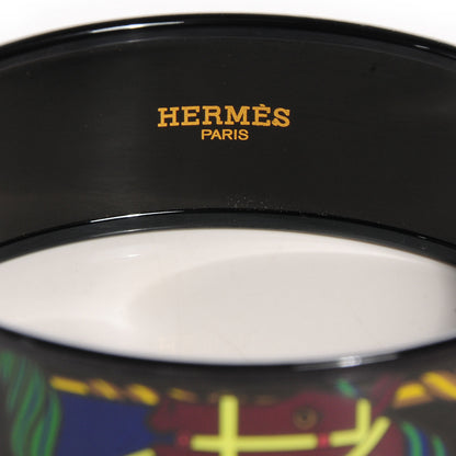 Hermes Enamel Printed Quadridge Wide Bracelet 62 Black 3 of 6