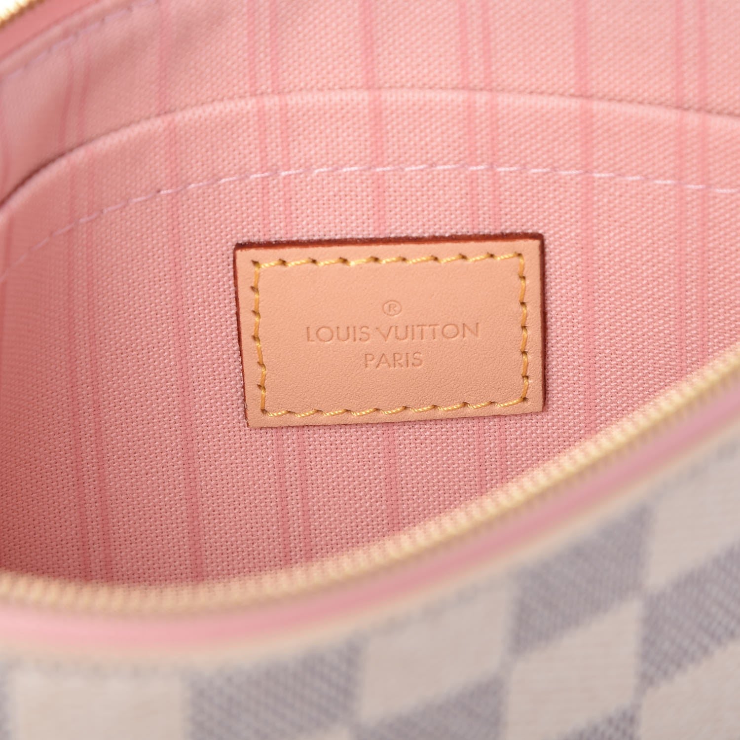 Louis Vuitton Damier Azur Neverfull MM GM Pochette Rose Ballerine 6 of 8