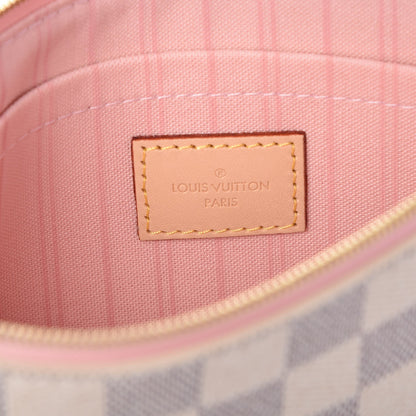 Louis Vuitton Damier Azur Neverfull MM GM Pochette Rose Ballerine 6 of 8