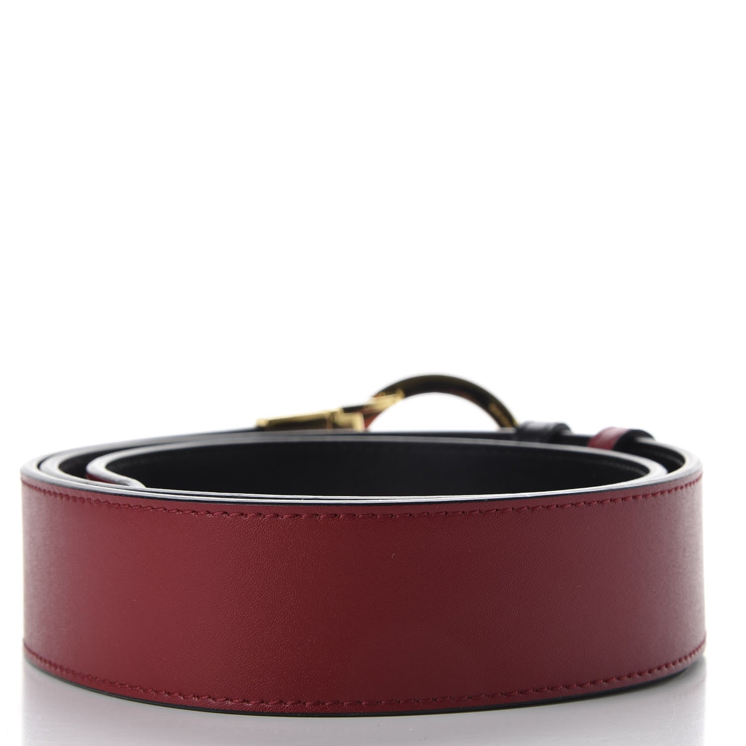 Fendi Calfskin F is Belt 85 Red Black 3 of 4