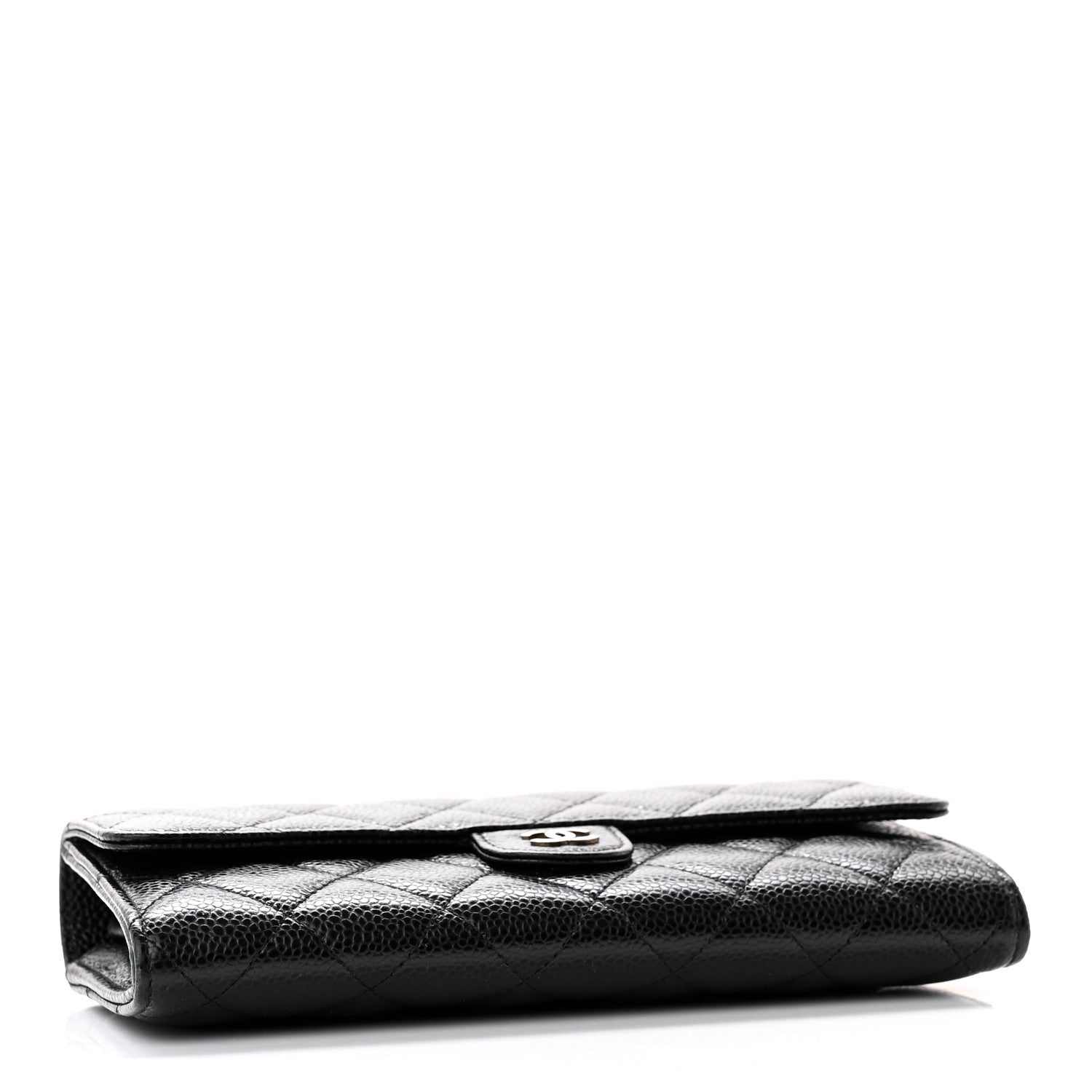 Chanel Caviar Quilted Large Gusset Flap Wallet Black 4 of 12