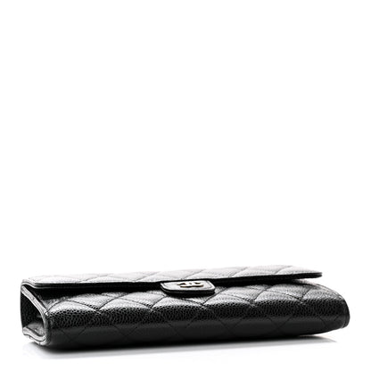 Chanel Caviar Quilted Large Gusset Flap Wallet Black 4 of 12