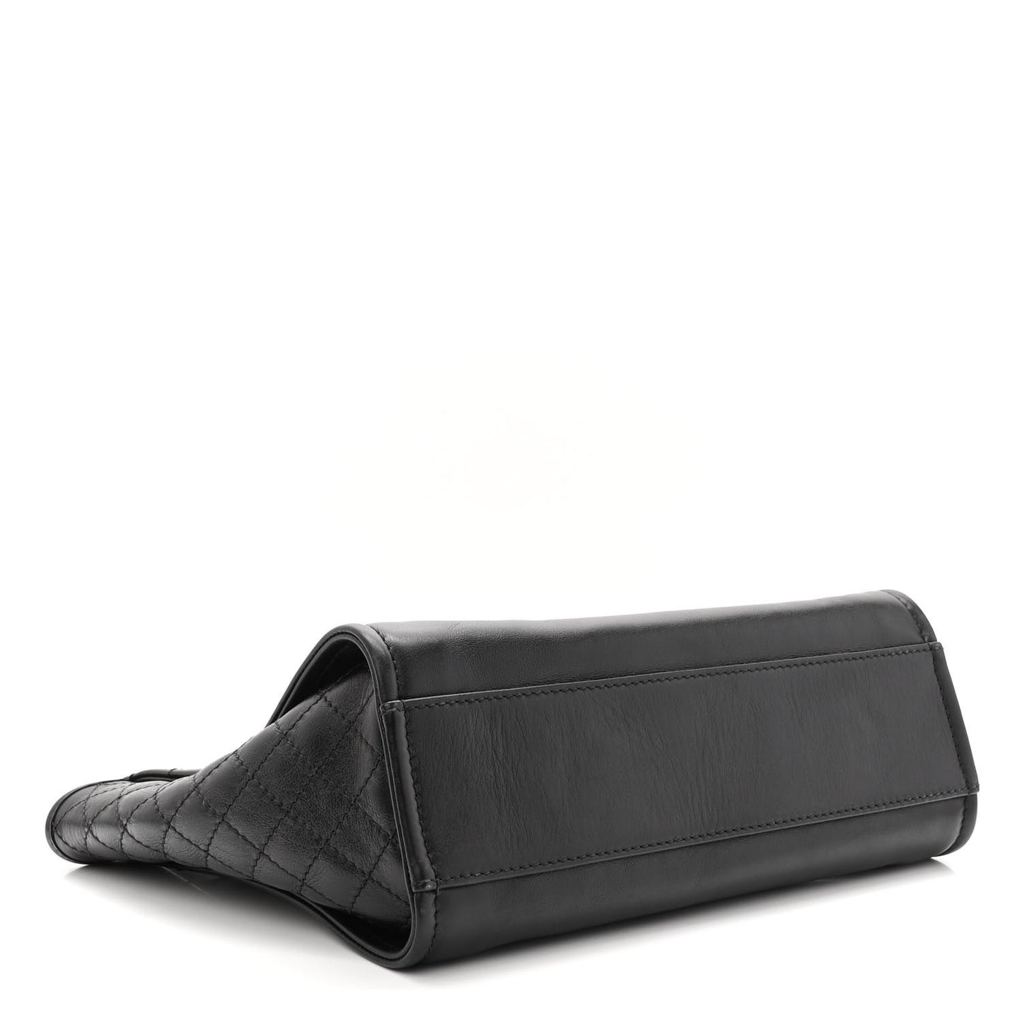 Aged Calfskin Small Charms Deauville Tote Black