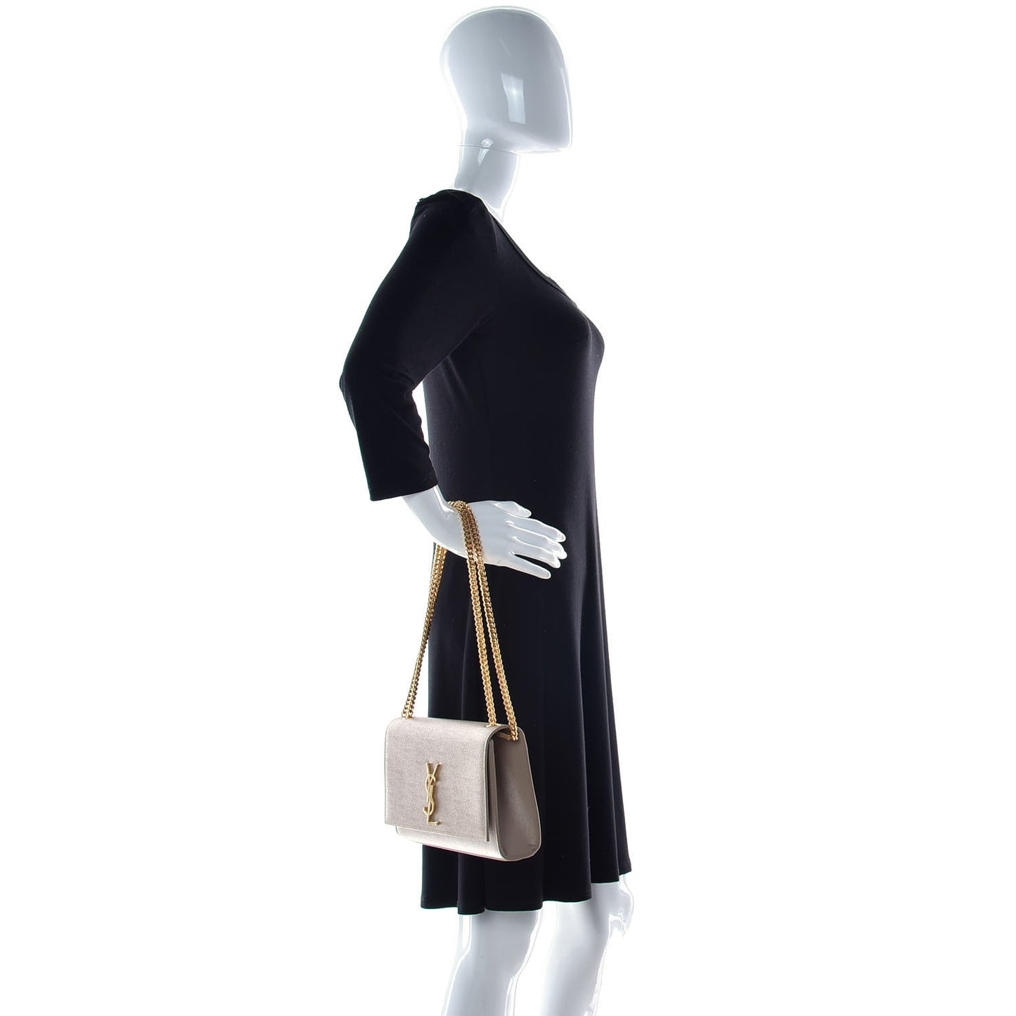 Grain De Poudre Medium Monogram Kate Satchel Dark Beige