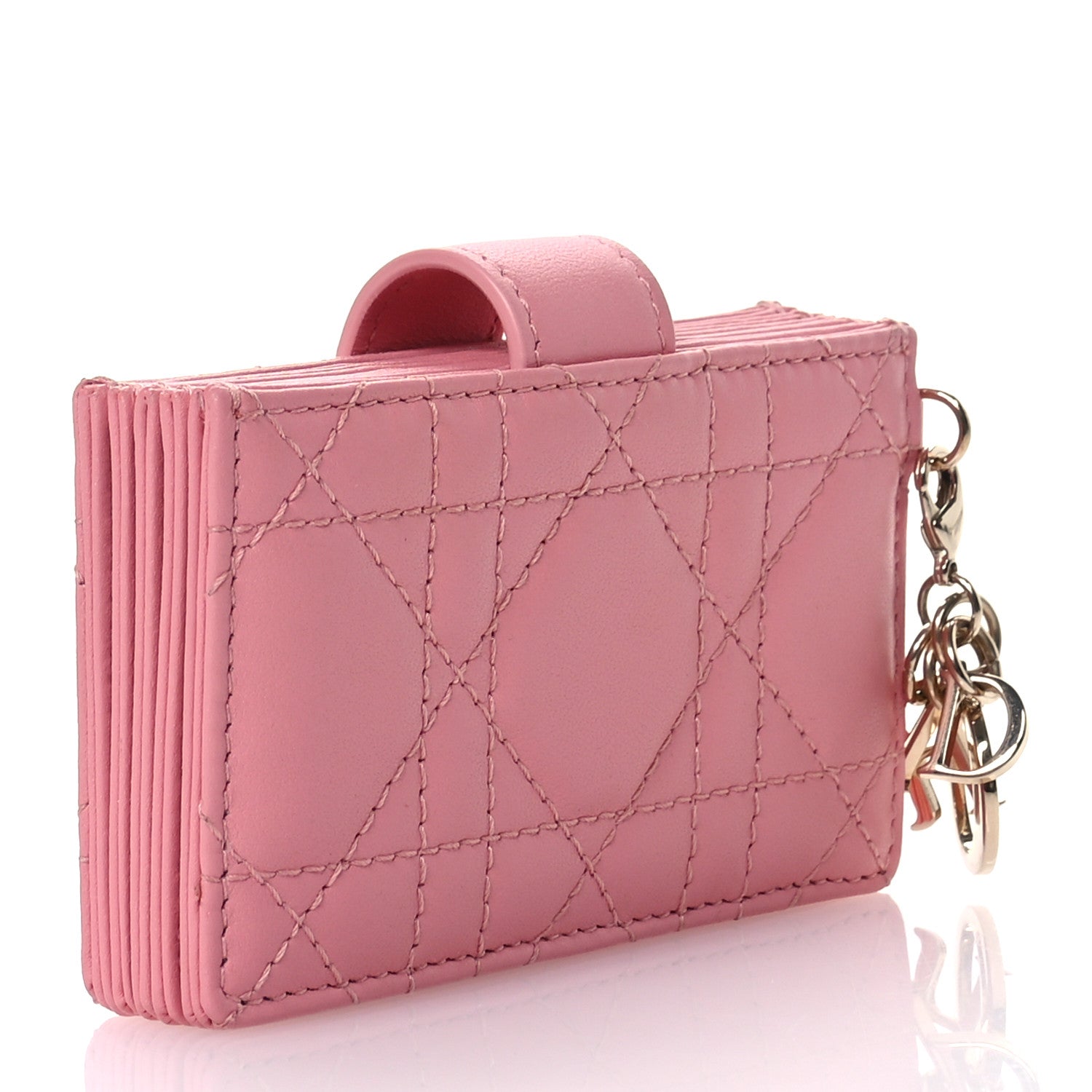 Christian Dior Lambskin Cannage Lady Dior 5-Gusset Card Holder Light Pink 3 of 8