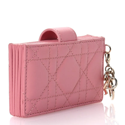 Christian Dior Lambskin Cannage Lady Dior 5-Gusset Card Holder Light Pink 3 of 8