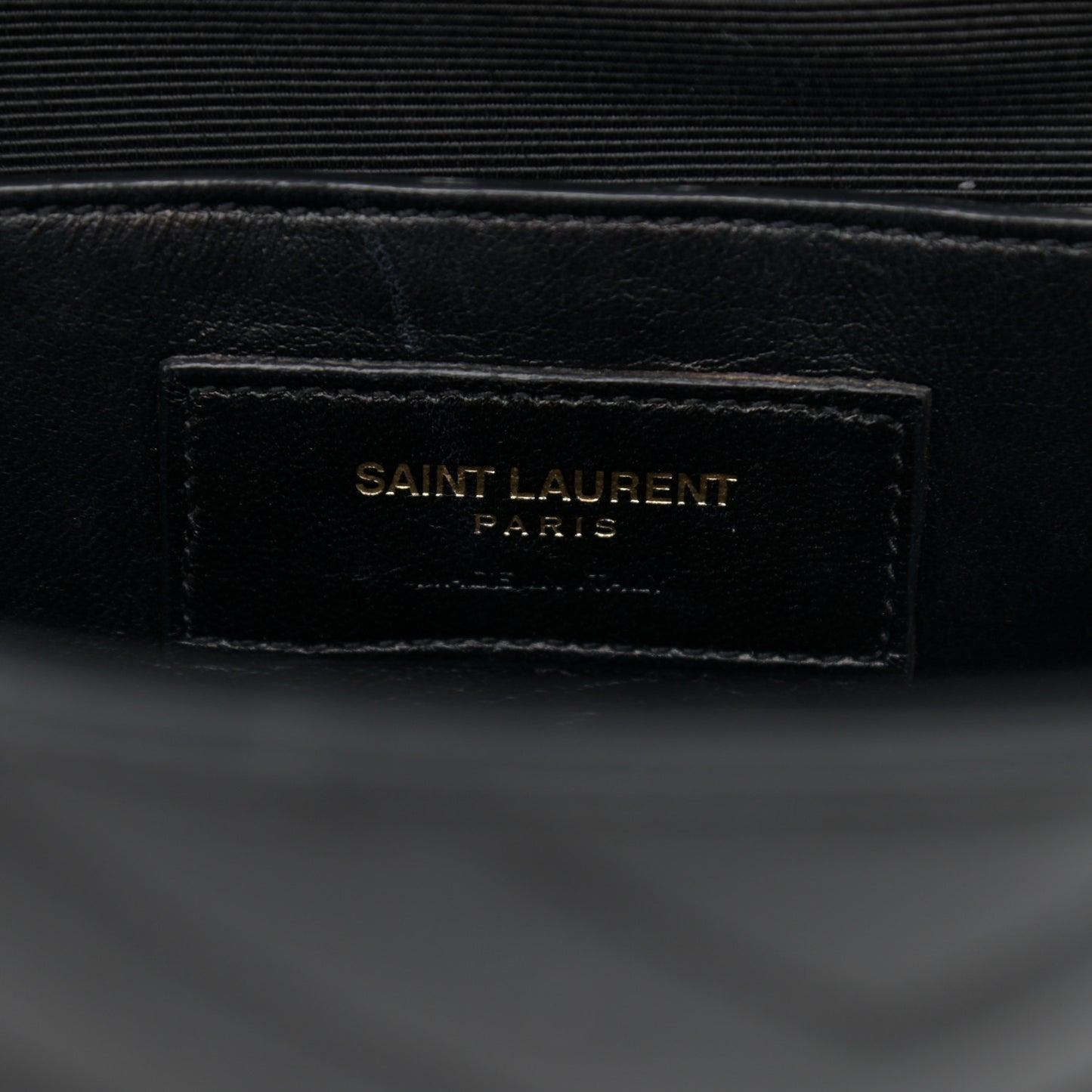 Calfskin Matelasse Chevron Medium Monogram Satchel Black