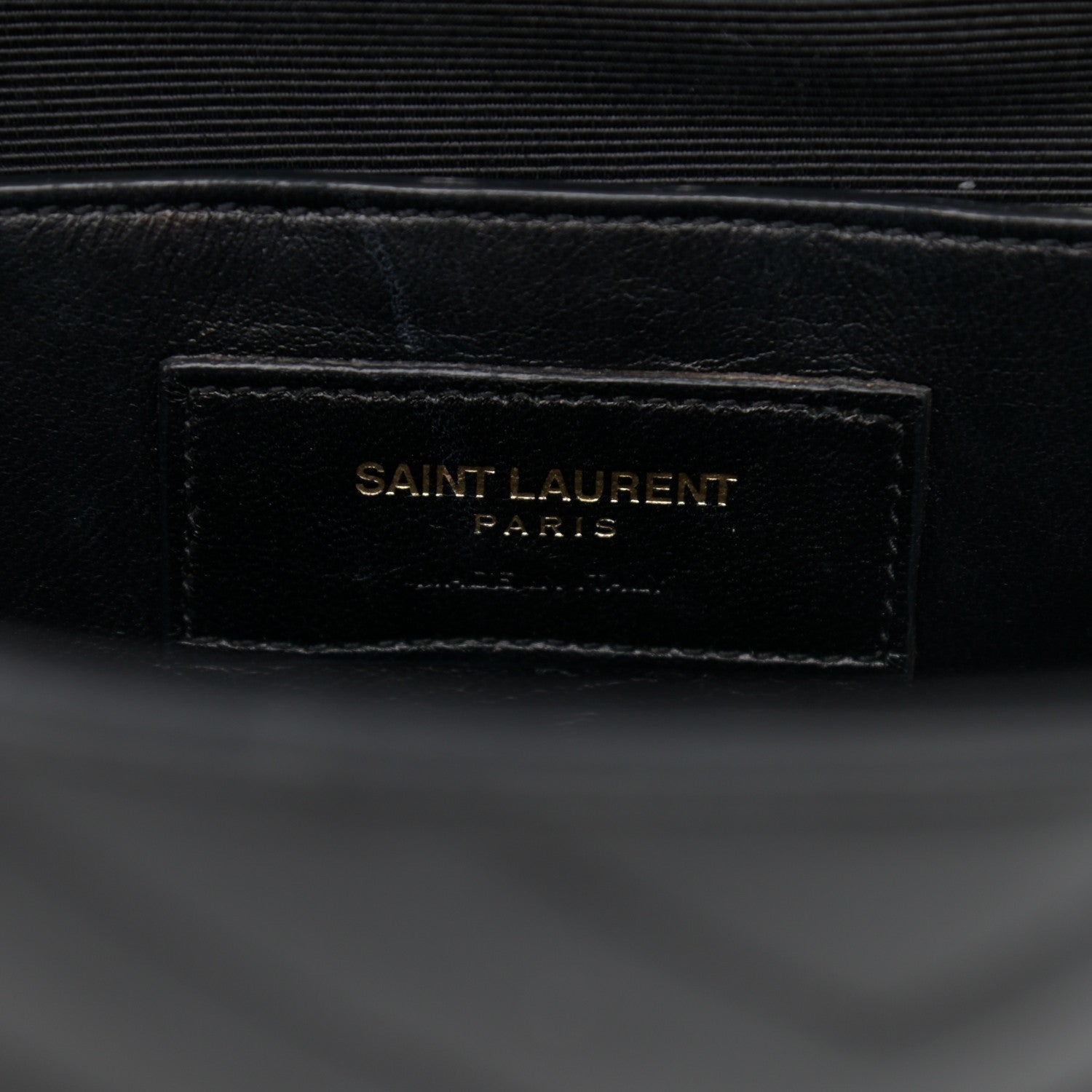 Saint Laurent Calfskin Matelasse Chevron Medium Monogram Satchel Black 6 of 16