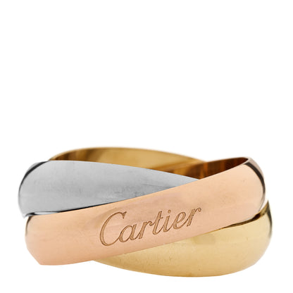 Cartier 18K Pink Yellow White Gold Large Trinity Ring 62 10 1 of 6