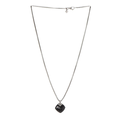 David Yurman Sterling Silver Diamond Black Onyx Pendant Necklace 3 of 6