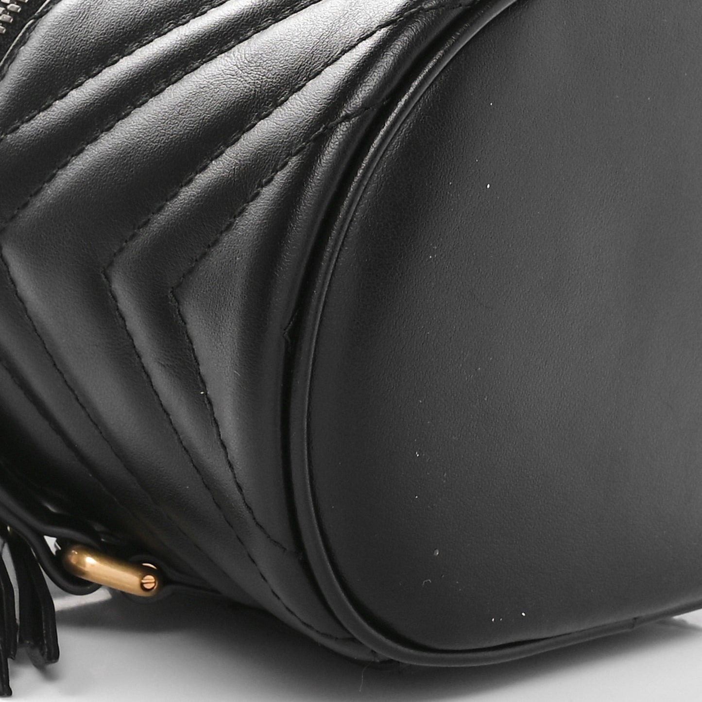 Calfskin Matelasse Mini GG Marmont Round Backpack Black