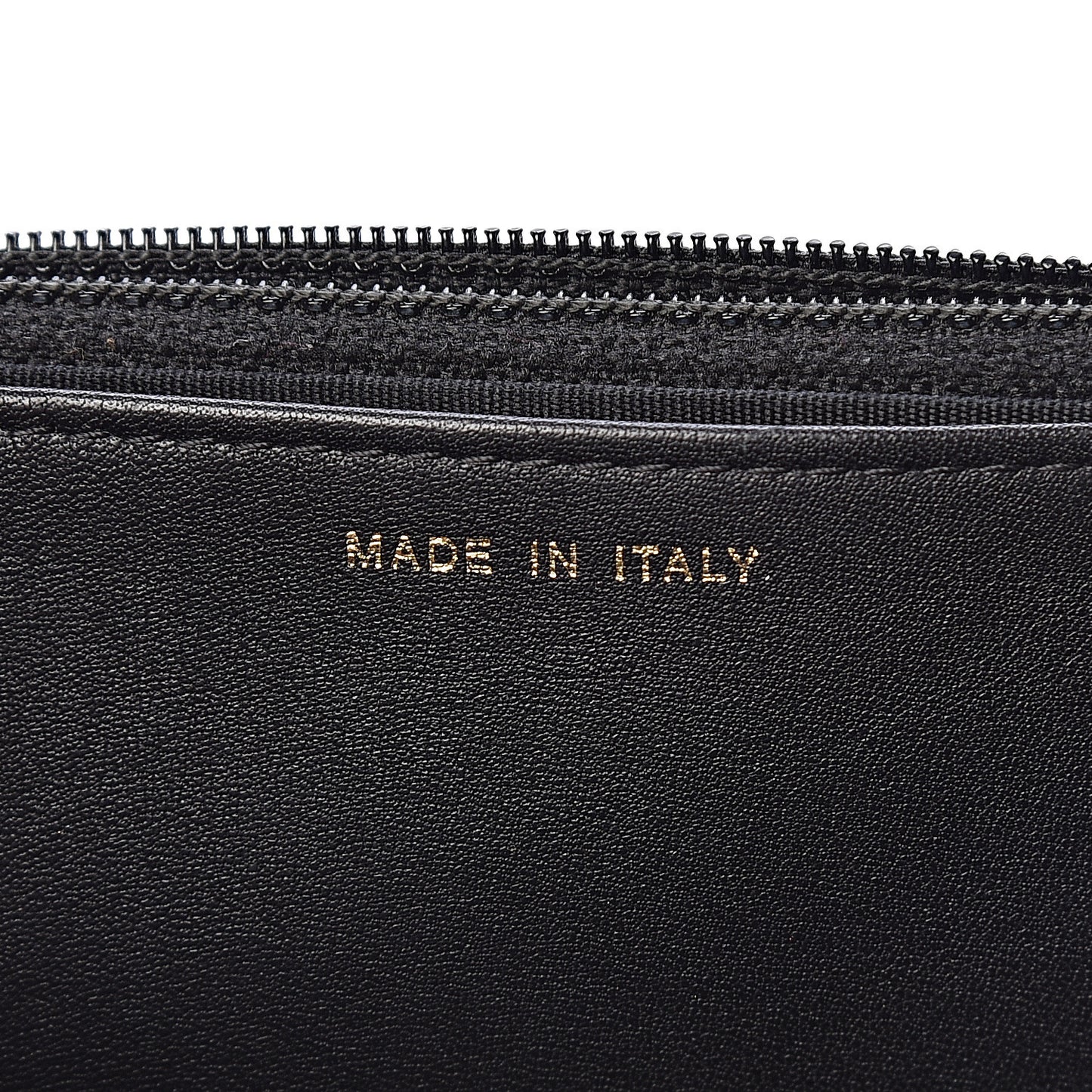 Metallic Goatskin Lambskin Boy Wallet on Chain WOC Black Gold