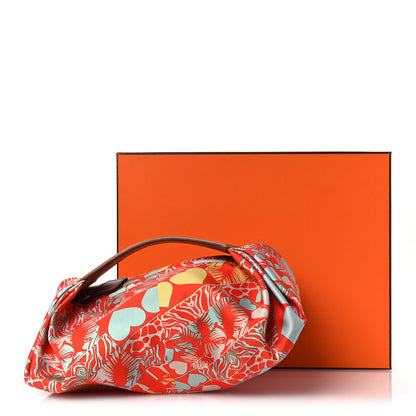 Hermes Silk Balusoie Vache Hunter La Promenade du Matin Bandana Bag Orange Poppy Fauve 13 of 13