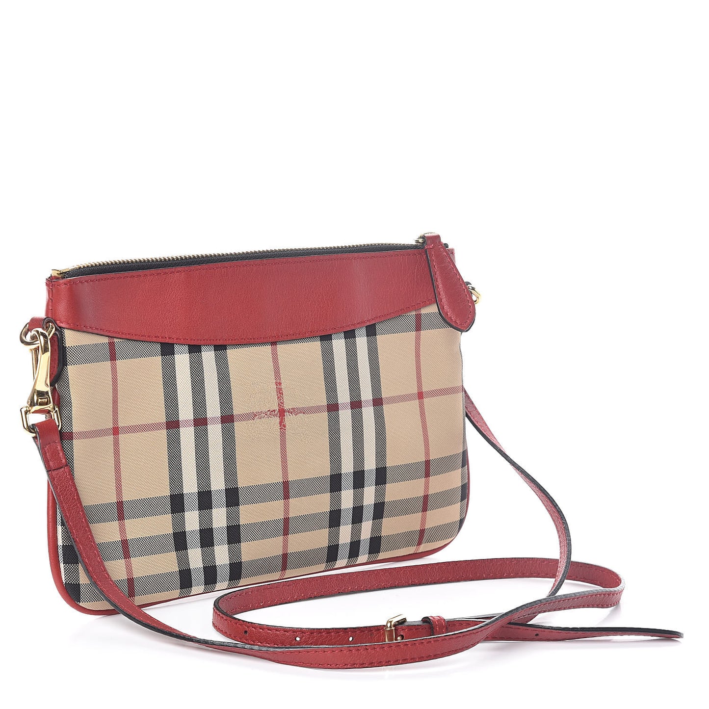 Horseferry Check Peyton Crossbody Clutch Bag Red