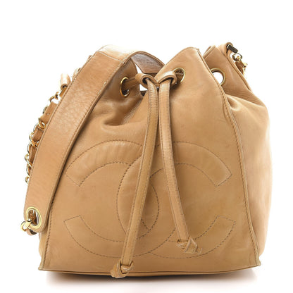 Chanel Lambskin CC Drawstring Bag Beige 1 of 17
