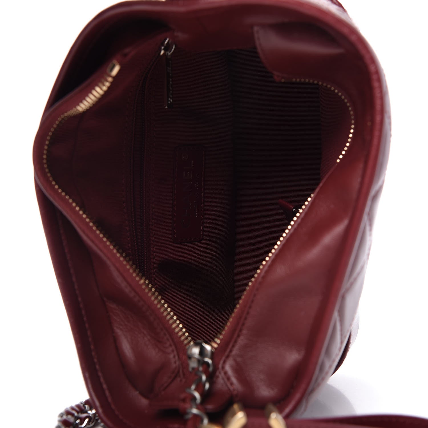 Chanel Aged Calfskin Quilted Small Gabrielle Hobo Burgundy 5 of 10