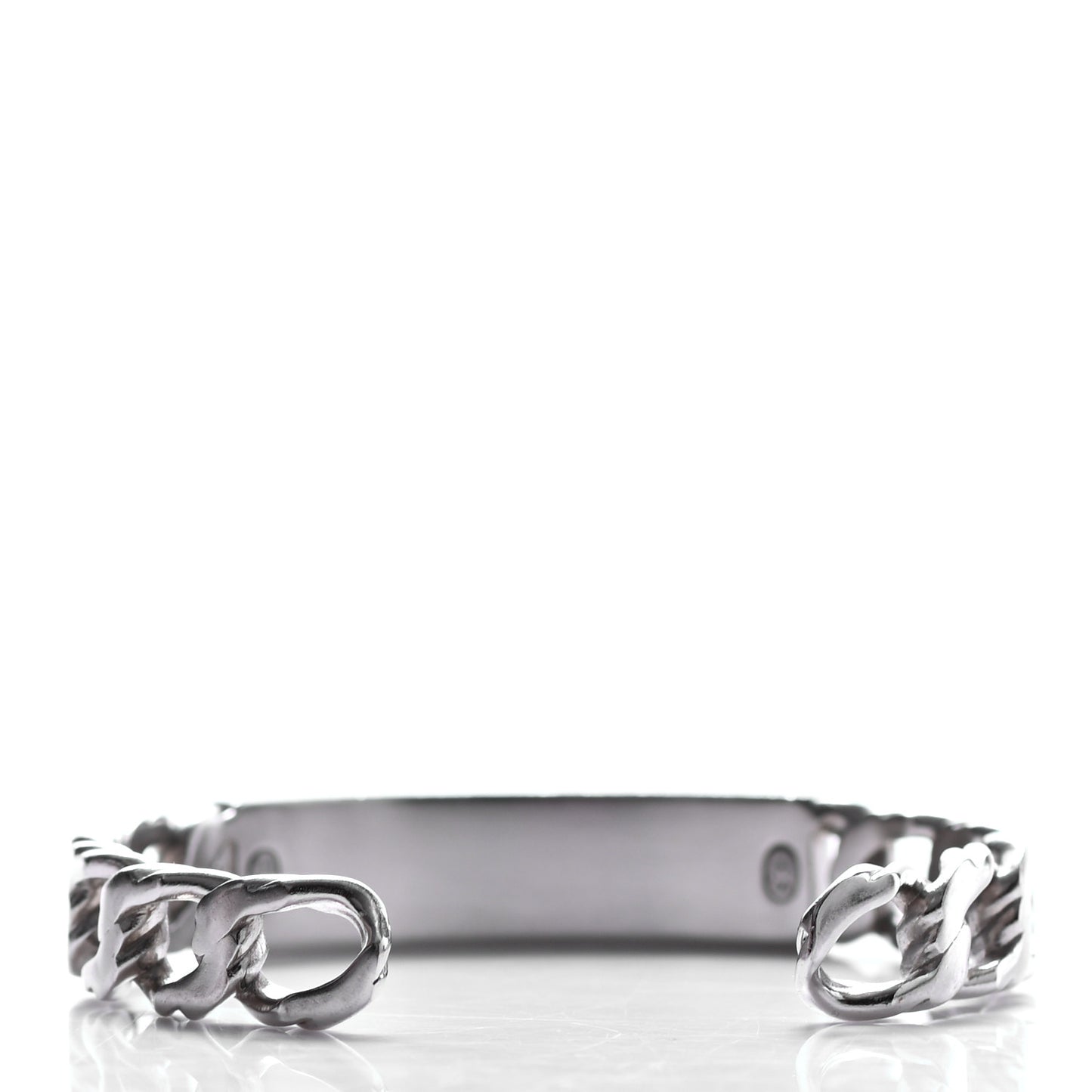 Metal Crystal Chain Cuff Silver