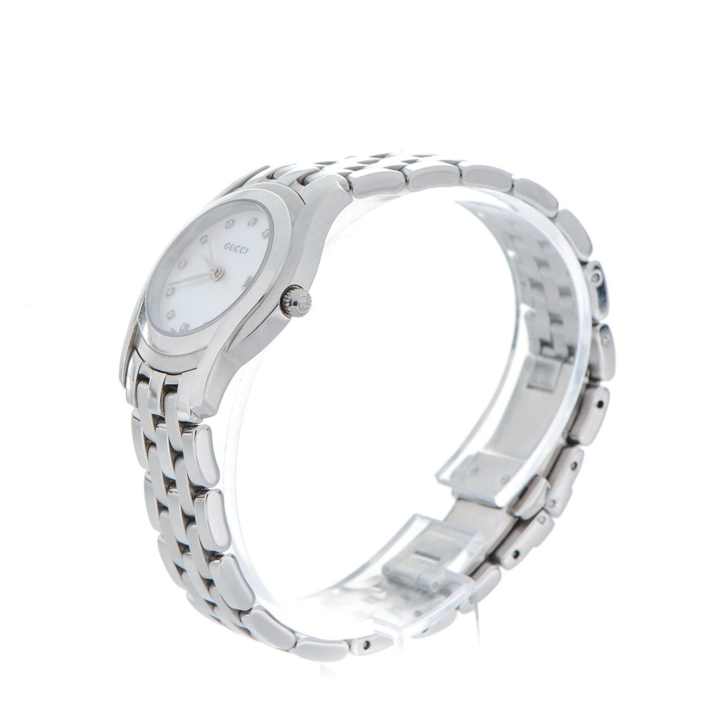 Stainless Steel Diamond Mother of Pearl 27mm 5500L Quartz Watch