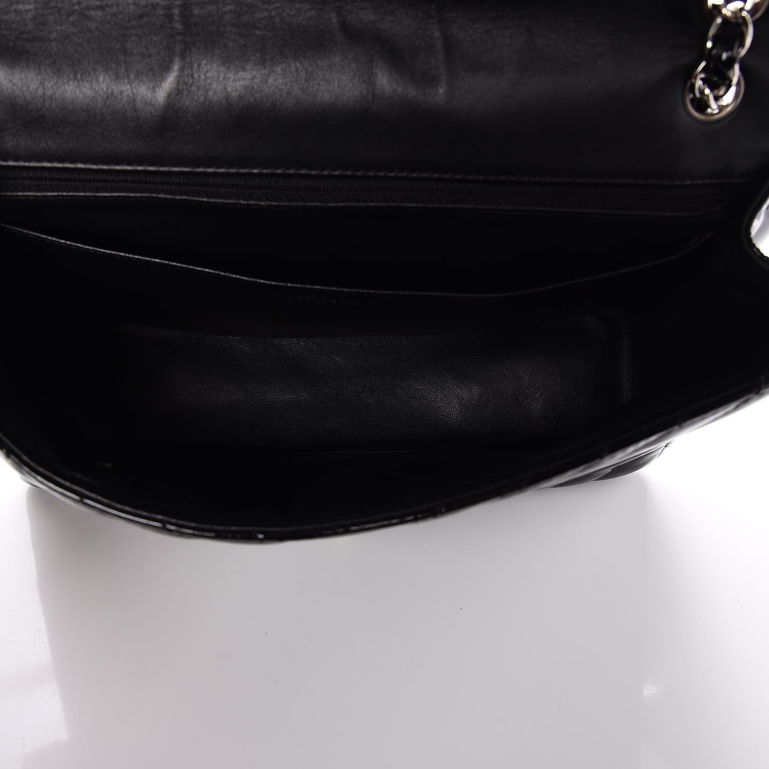Chanel Patent Chevron Quilted Maxi Single Flap Black 6 of 8