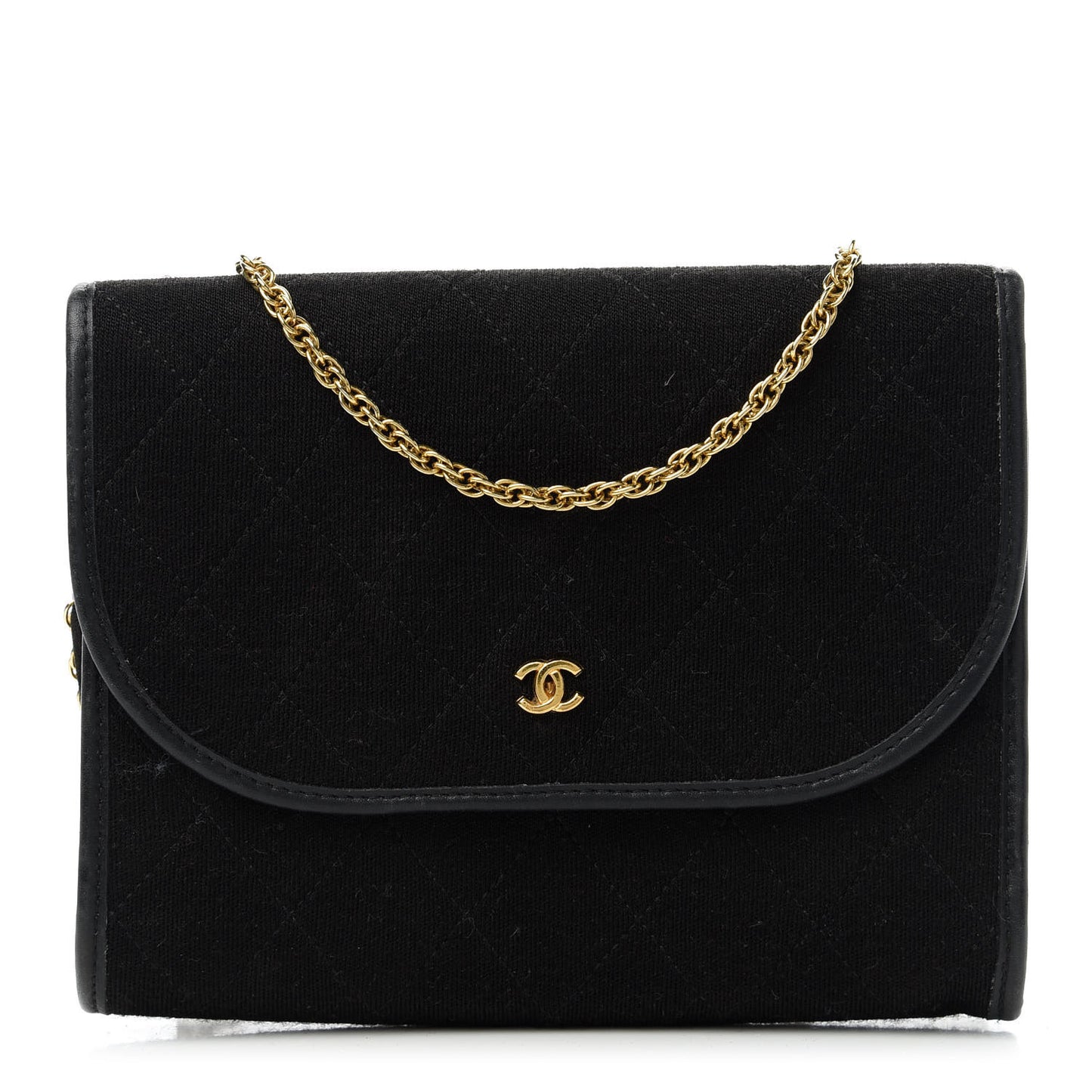 Jersey Quilted Mini Square Flap Black