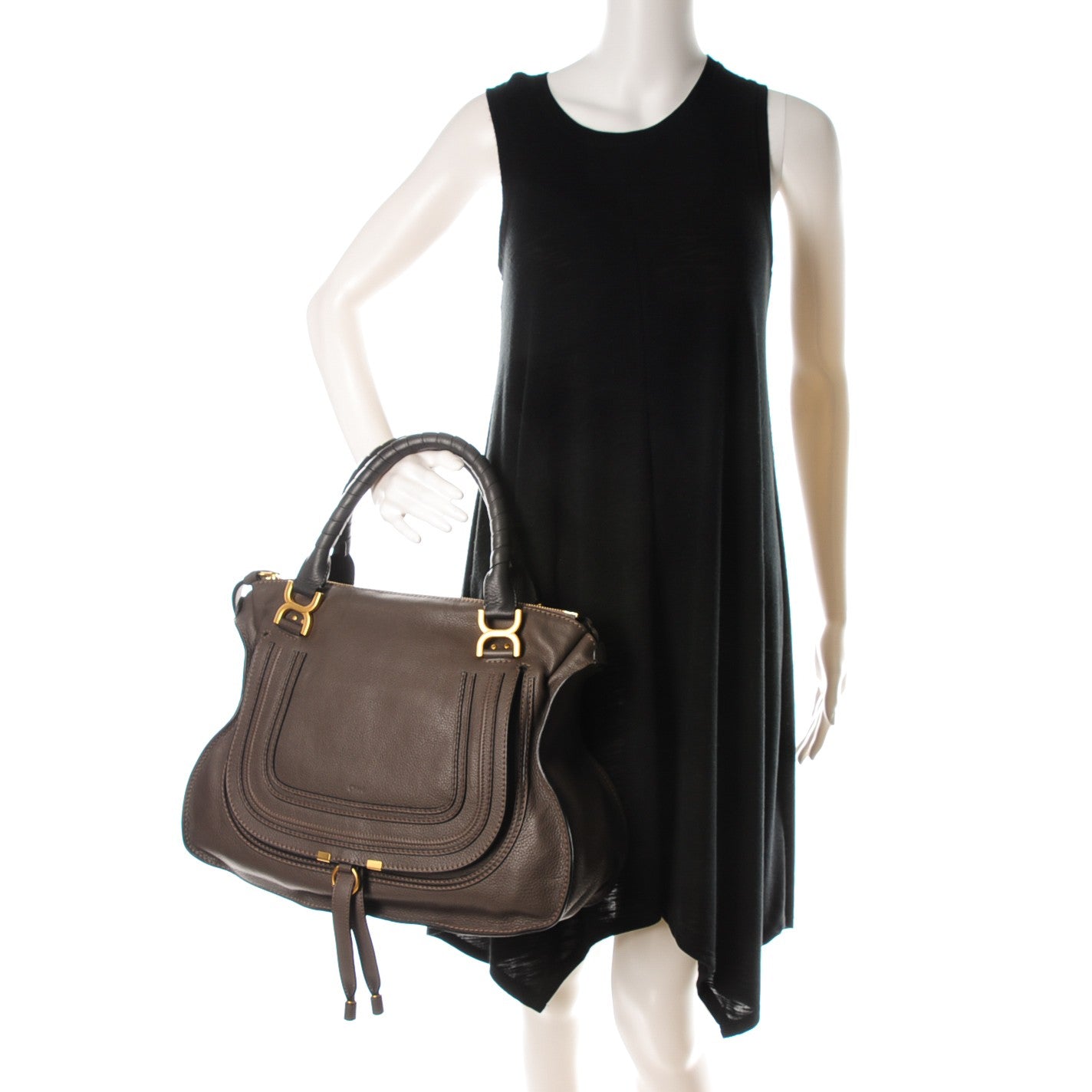 Chloe Calfskin Large Marcie Satchel Ash 2 of 8