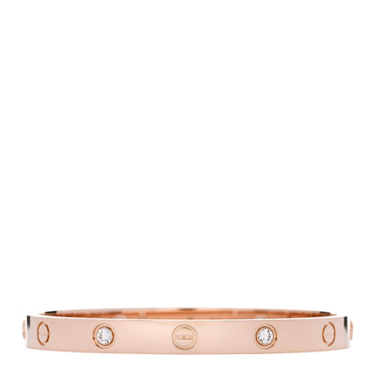 Cartier 18K Pink Gold 4 Diamond LOVE Bracelet 17 1 of 8
