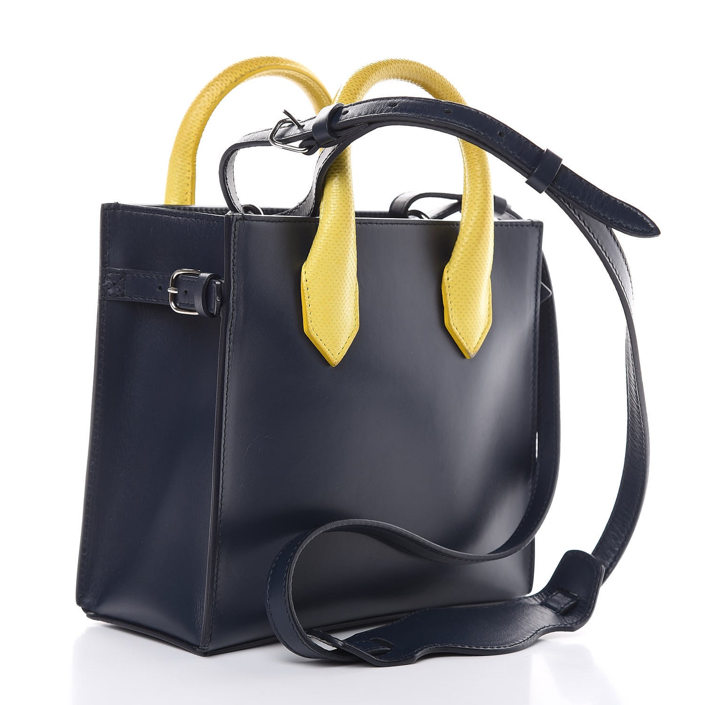 Smooth Calfskin Karung Mini All Afternoon Tote Bleu Outremer Jaune Citrus
