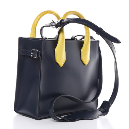 Balenciaga Smooth Calfskin Karung Mini All Afternoon Tote Bleu Outremer Jaune Citrus 3 of 14