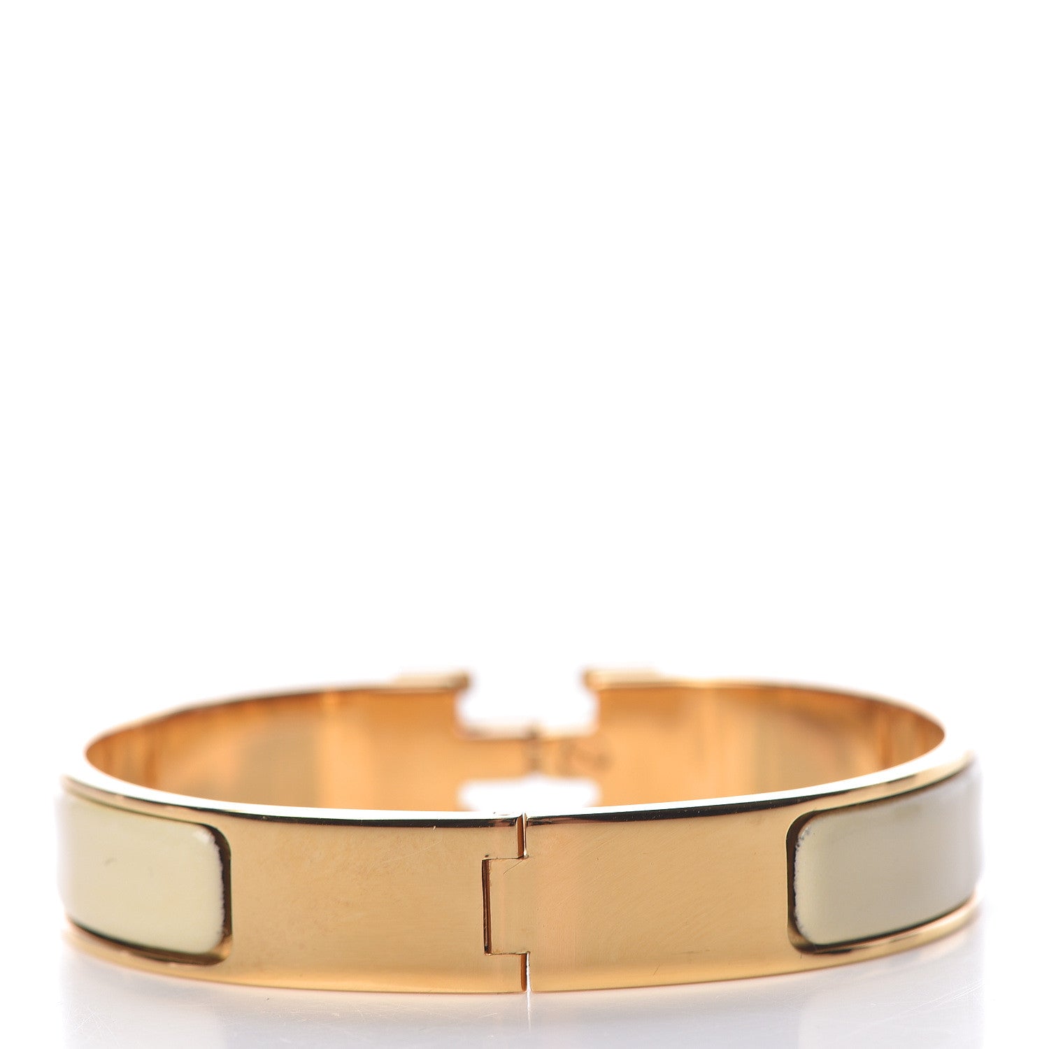 Hermes Enamel Narrow Clic Clac H Bracelet GM Craie 3 of 4