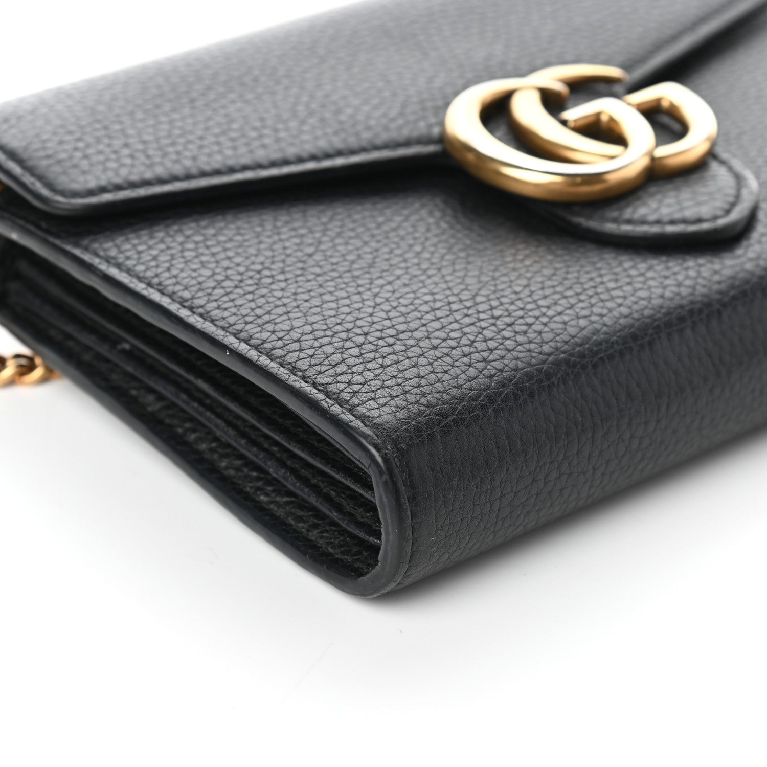 Gucci Calfskin GG Marmont Chain Wallet Black 8 of 10