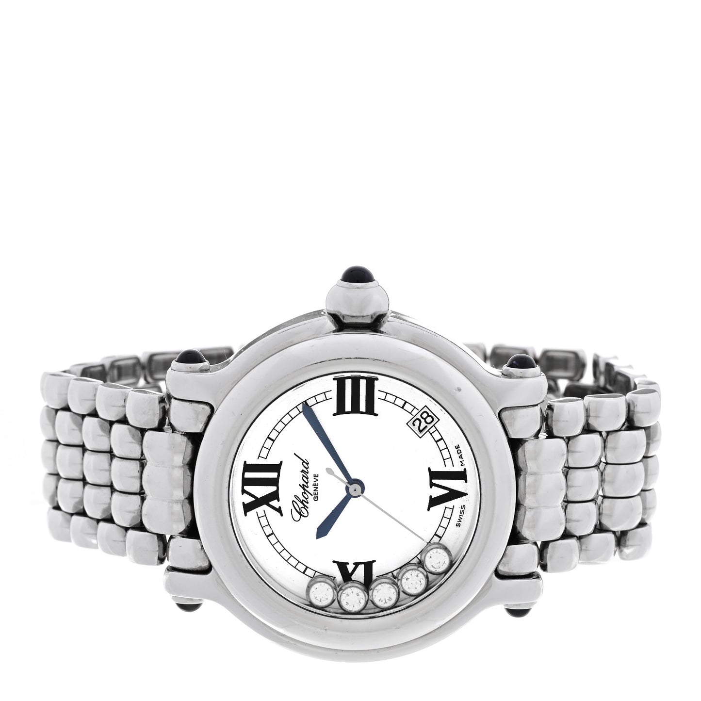 Stainless Steel 5 Diamond 38mm Happy Sport Quartz Watch