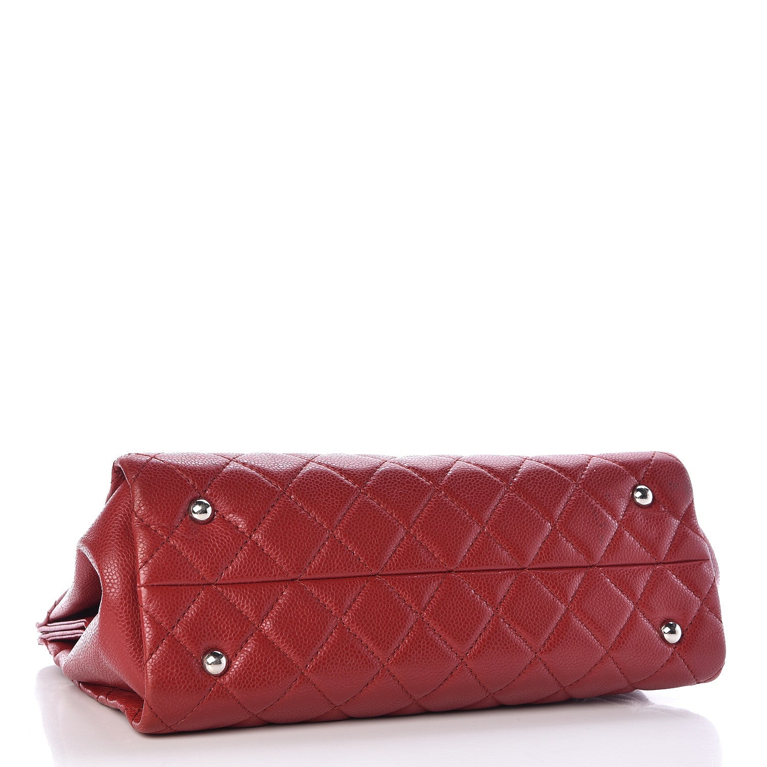 Chanel Caviar Quilted Timeless CC Shopping Tote Red 4 of 16
