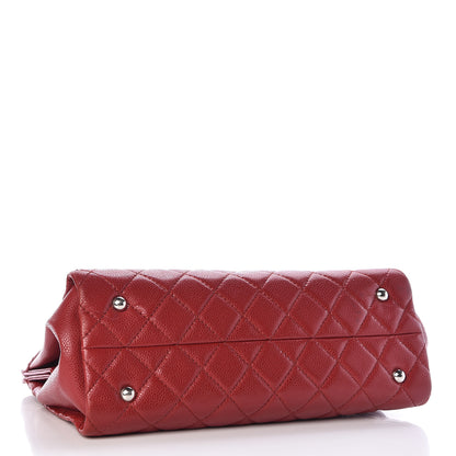 Chanel Caviar Quilted Timeless CC Shopping Tote Red 4 of 16