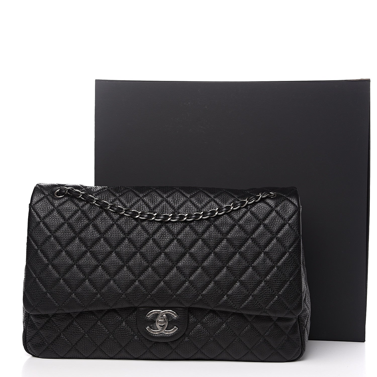 Chanel Calfskin Quilted XXL Travel Flap Bag Black 10 of 10