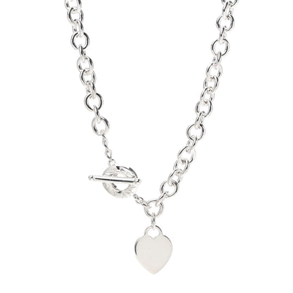 Tiffany Sterling Silver Heart Tag Toggle Necklace 1 of 4