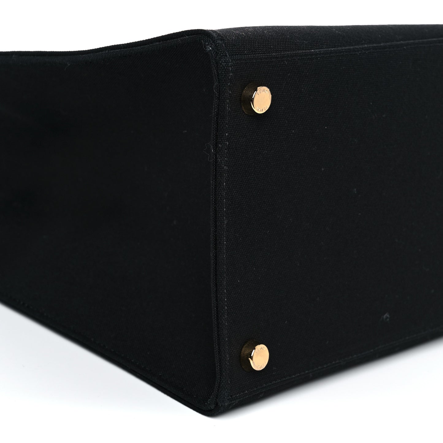 X VERSACE Canvas Fendace Logo Large Shopping Tote Black