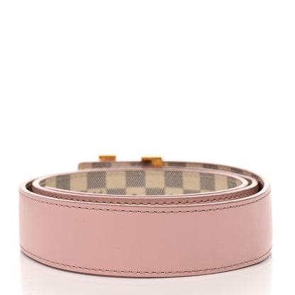 Louis Vuitton Damier Azur LV Initiales 32mm Belt 80 32 Rose Ballerine 3 of 13