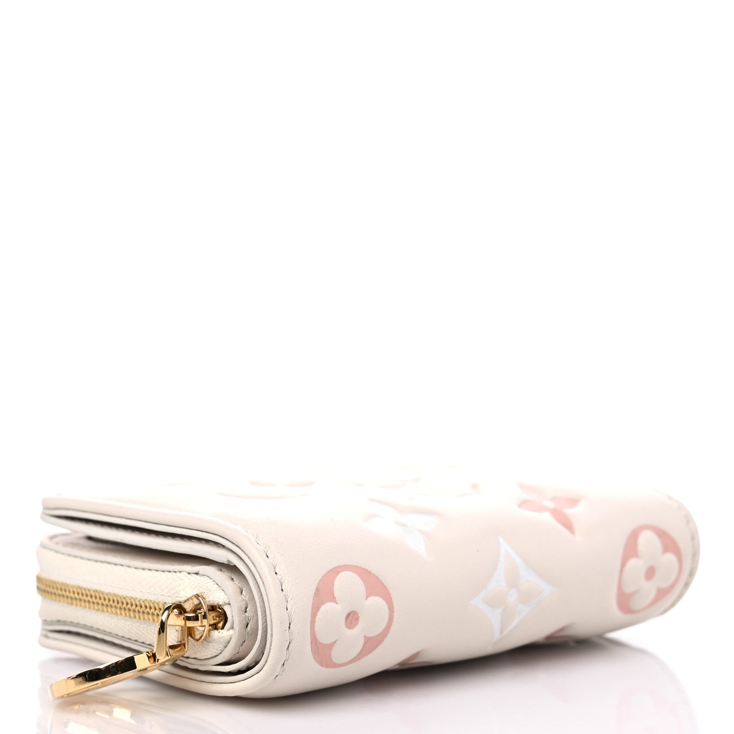 Lambskin Embossed Monogram Lou Wallet Natural Creme