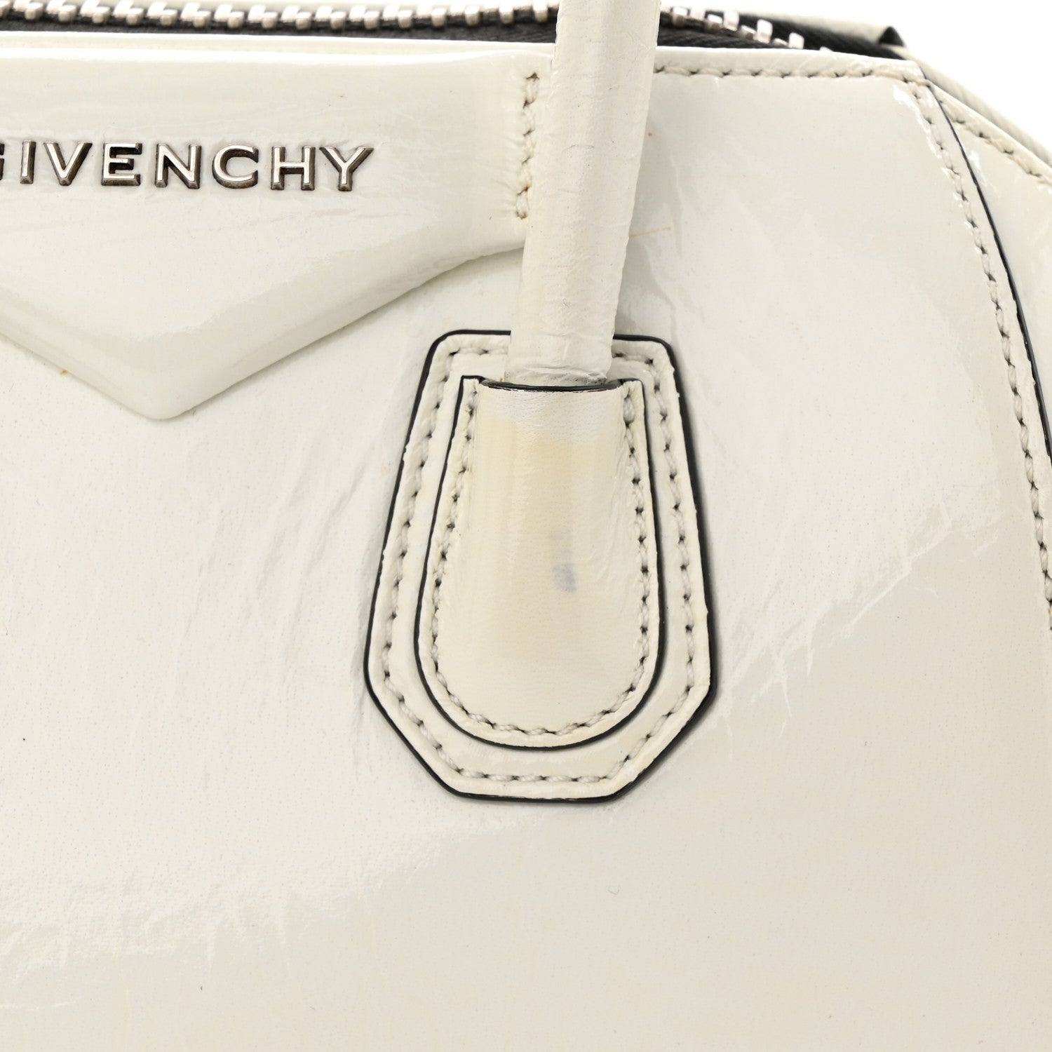 Givenchy Crinkled Patent Calfskin Mini Antigona White 12 of 20